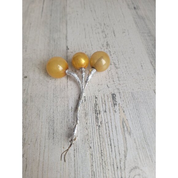 Vintage yellow pick ornament mercury glass Xmas - Picture 5 of 7